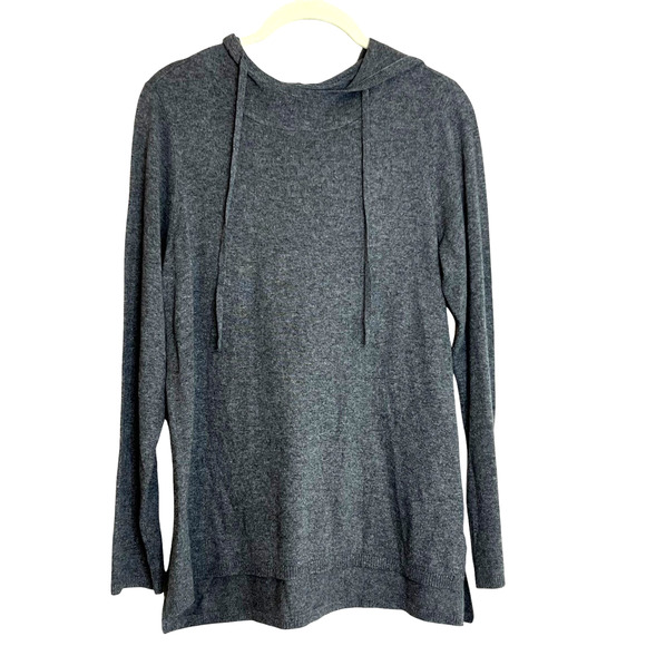 Alfani Modern Lounge Womens Lightweight Hooded Sweater Medium Gray 3% Cashmere - Picture 1 of 8